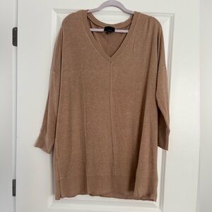 Lumiere Tan V-Neck Sweater